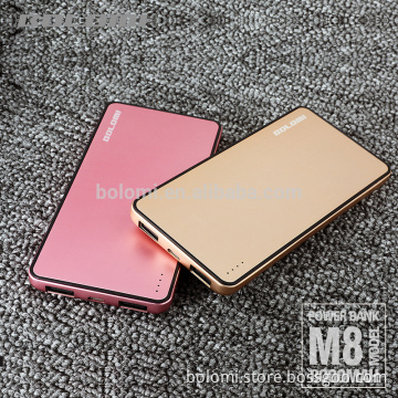 2017 hot selling shaking gently power display power bank 8000mah high pressure battery charger